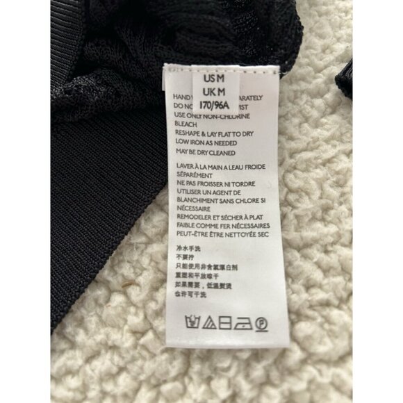 Free People H2O Crew Pullover Open Weave Knit Crop Top Black Size M - Picture 10 of 13